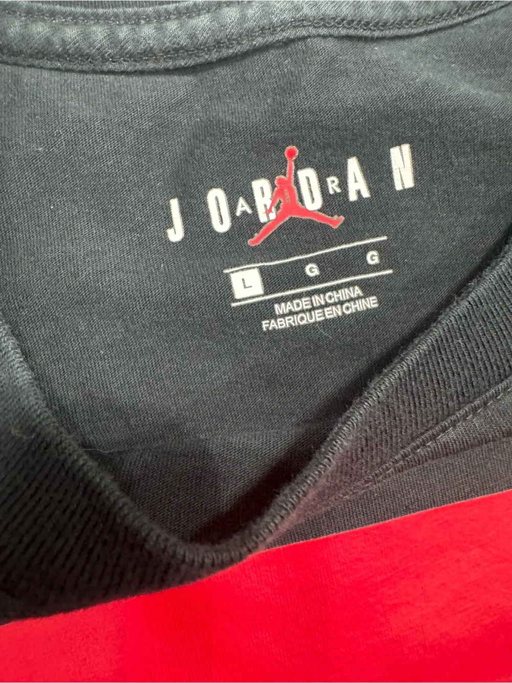 Jordan “JORDAN AIR” Graphic Tee – Black/Red – Size Large